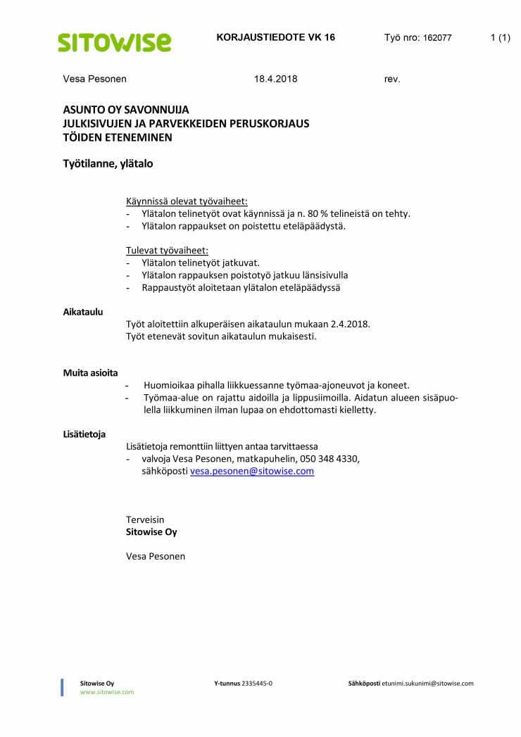 Korjaustiedote vk 11